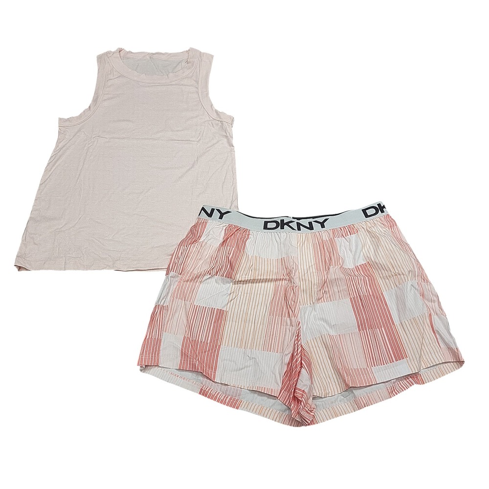 DKNY Womens 2 Piece Set Tank Top with Printed Shorts Casual Summer Wear Size S